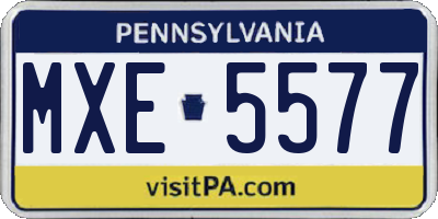 PA license plate MXE5577