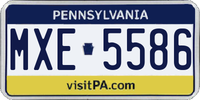 PA license plate MXE5586
