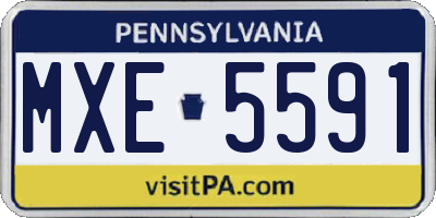PA license plate MXE5591