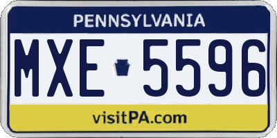 PA license plate MXE5596