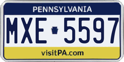 PA license plate MXE5597