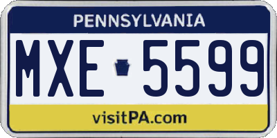PA license plate MXE5599