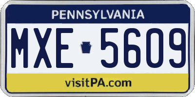 PA license plate MXE5609