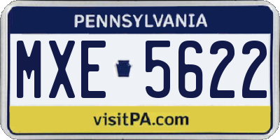 PA license plate MXE5622