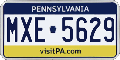 PA license plate MXE5629