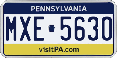 PA license plate MXE5630