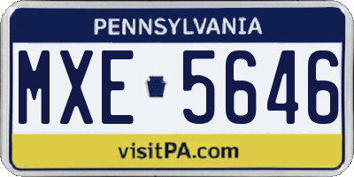PA license plate MXE5646