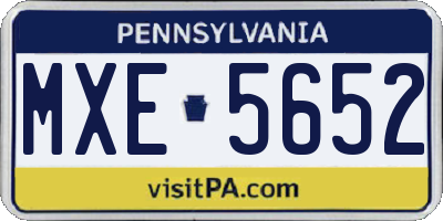 PA license plate MXE5652