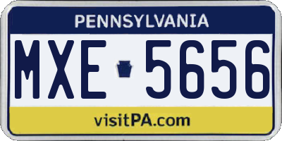 PA license plate MXE5656