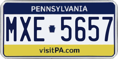 PA license plate MXE5657