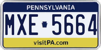 PA license plate MXE5664