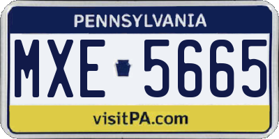 PA license plate MXE5665
