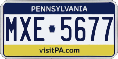 PA license plate MXE5677