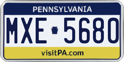 PA license plate MXE5680