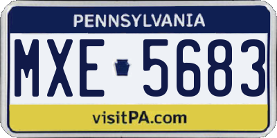 PA license plate MXE5683