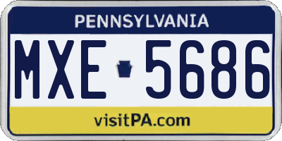 PA license plate MXE5686