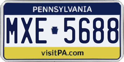 PA license plate MXE5688
