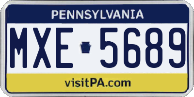 PA license plate MXE5689