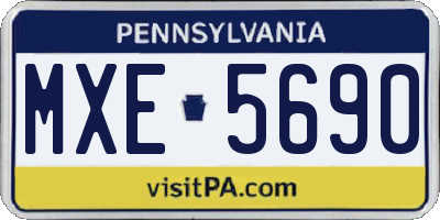 PA license plate MXE5690