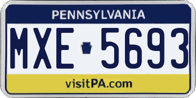 PA license plate MXE5693