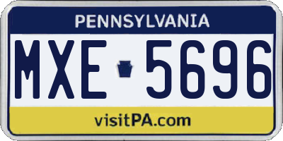 PA license plate MXE5696