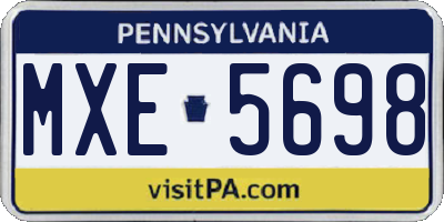 PA license plate MXE5698