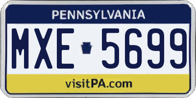 PA license plate MXE5699