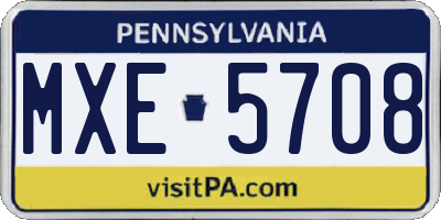 PA license plate MXE5708
