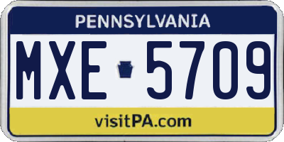 PA license plate MXE5709