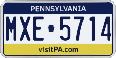 PA license plate MXE5714