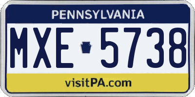 PA license plate MXE5738