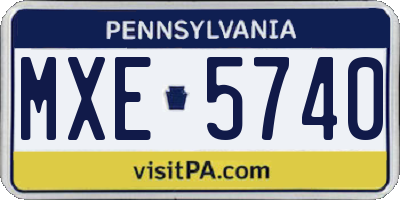 PA license plate MXE5740