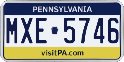 PA license plate MXE5746