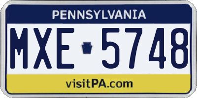 PA license plate MXE5748