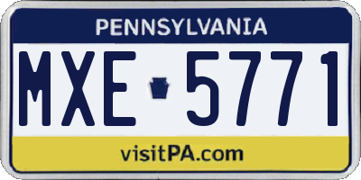 PA license plate MXE5771