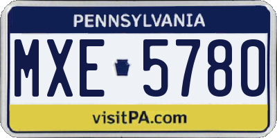 PA license plate MXE5780