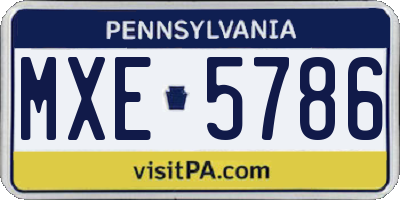 PA license plate MXE5786