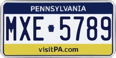 PA license plate MXE5789