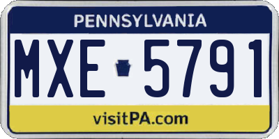 PA license plate MXE5791