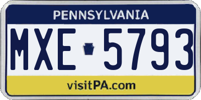 PA license plate MXE5793