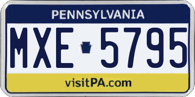 PA license plate MXE5795