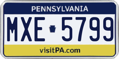PA license plate MXE5799