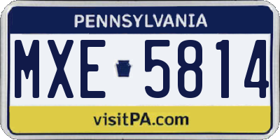 PA license plate MXE5814