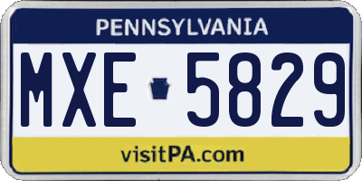 PA license plate MXE5829