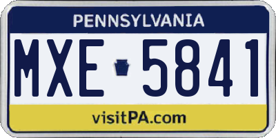 PA license plate MXE5841