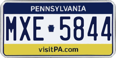 PA license plate MXE5844