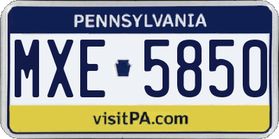 PA license plate MXE5850