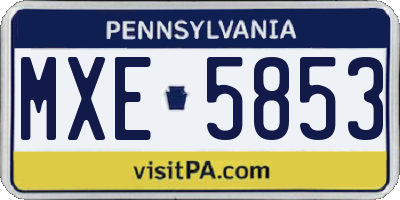 PA license plate MXE5853