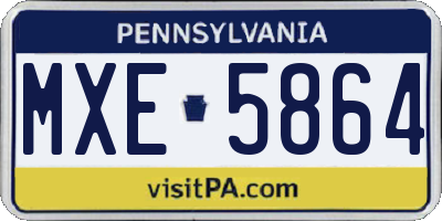 PA license plate MXE5864