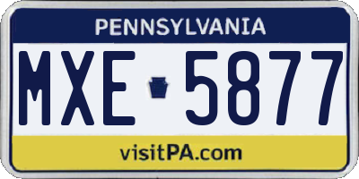 PA license plate MXE5877